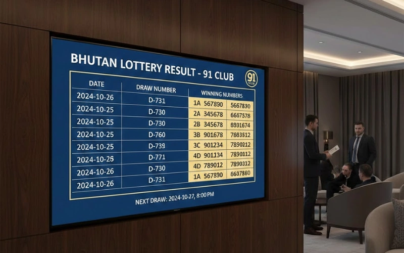 bhutan lottery result chart at 91 Club featured image